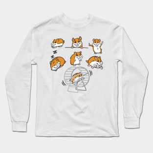 Retro Colorful Hamster Hear The Sound Long Sleeve T-Shirt